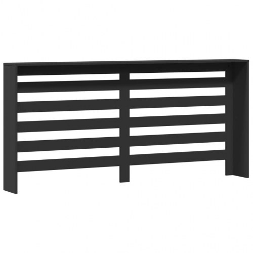 Radiatorskjuler med hylde 175 x 20 x 82 cm - sort