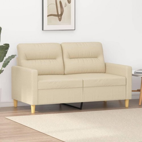 2-personers sofa i stof - cremefarvet, sædebredde 120 cm