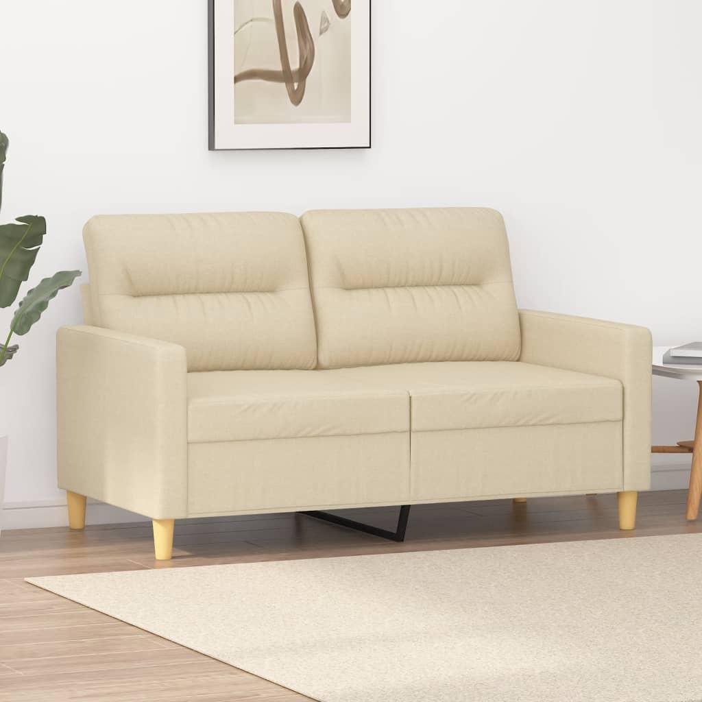 2-personers sofa 120 cm stof cremefarvet billede