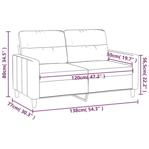 2-personers sofa i stof - cremefarvet, sædebredde 120 cm