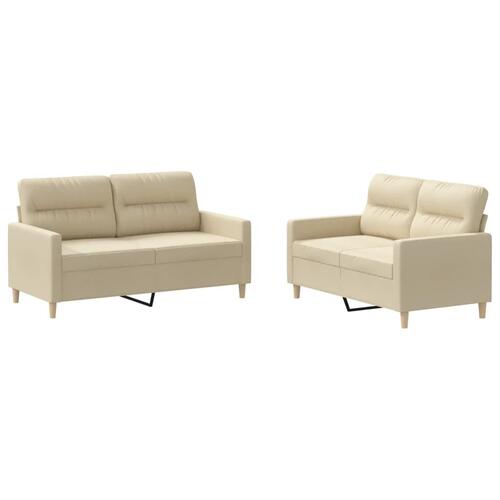 2 personers sofa med hynder stof cremefarvet