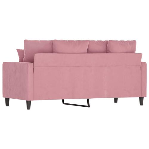 2-personers sofa 140 cm fløjl lyserød