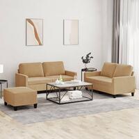 3 personers sofa med hynder velour brun