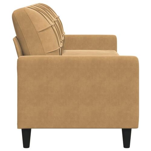 3-personers sofa 210 cm fløjl brun