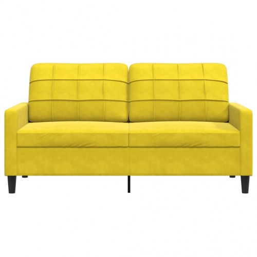 2-personers sofa i gul fløjl