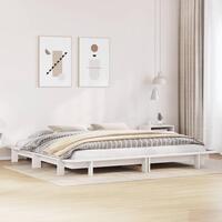 Sengeramme uden madras 180x200 cm massivt fyrretræ hvid