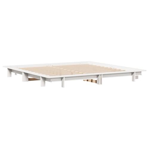 Sengeramme uden madras 180x200 cm massivt fyrretræ hvid
