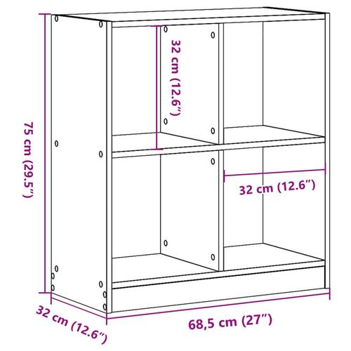 Skab 68,5x32x75 cm konstrueret træ egetræsfarvet