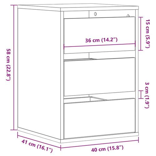 Kommode til hjørne 40x41x58 cm konstrueret træ sonoma-eg