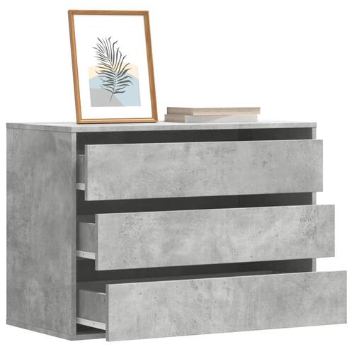 Kommode til hjørne 80x41x58 cm konstrueret træ betongrå