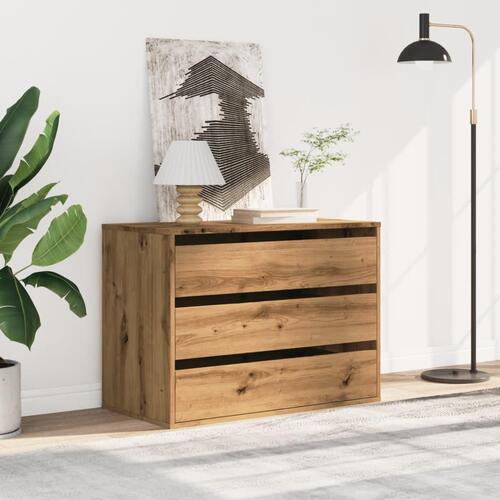 Kommode til hjørne 80x41x58 cm konstrueret træ egetræsfarvet