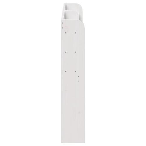 Sengegavl med hylder 150 cm massivt fyrretræ hvid