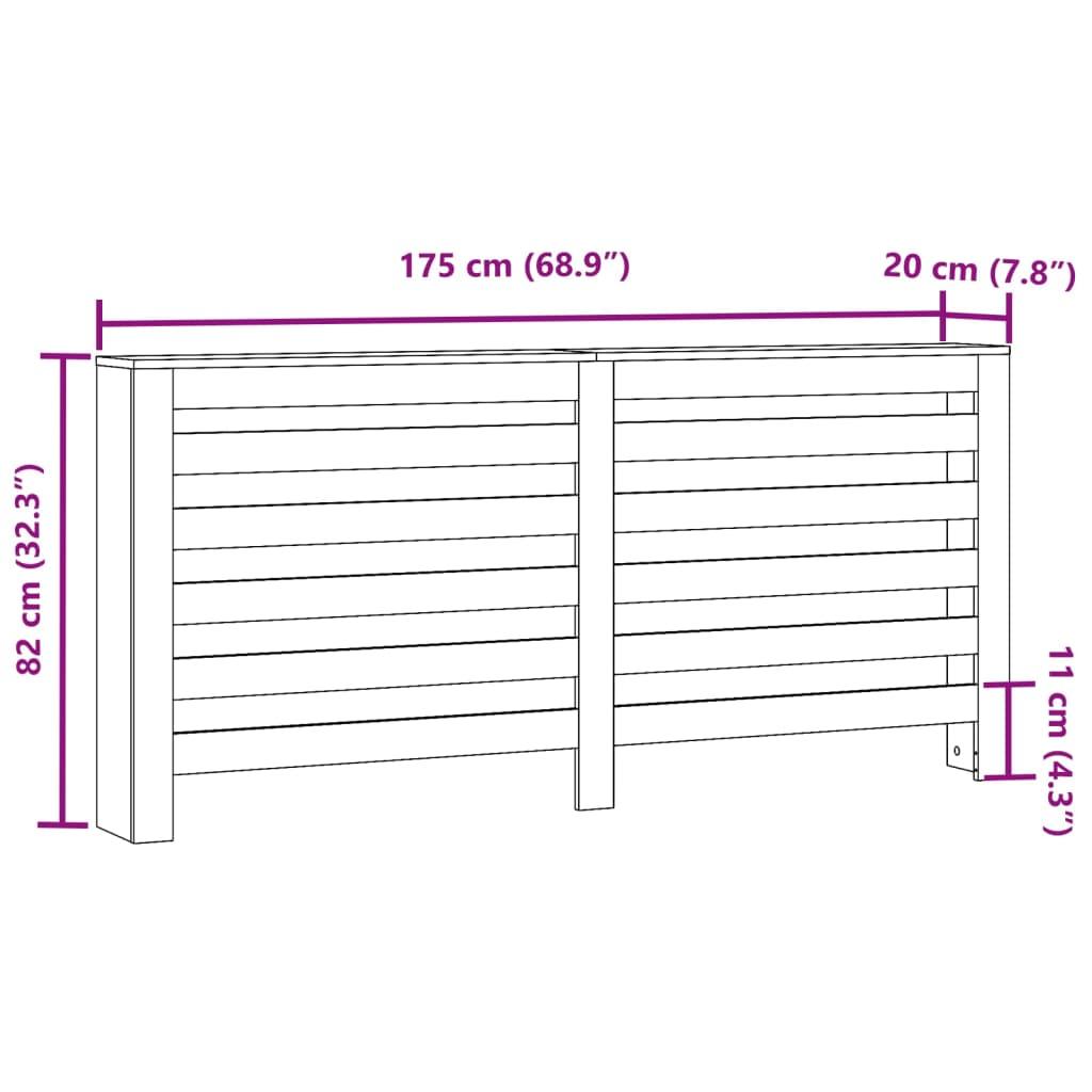 Radiatorskjuler 175x20x82 cm konstrueret træ grå sonoma-eg