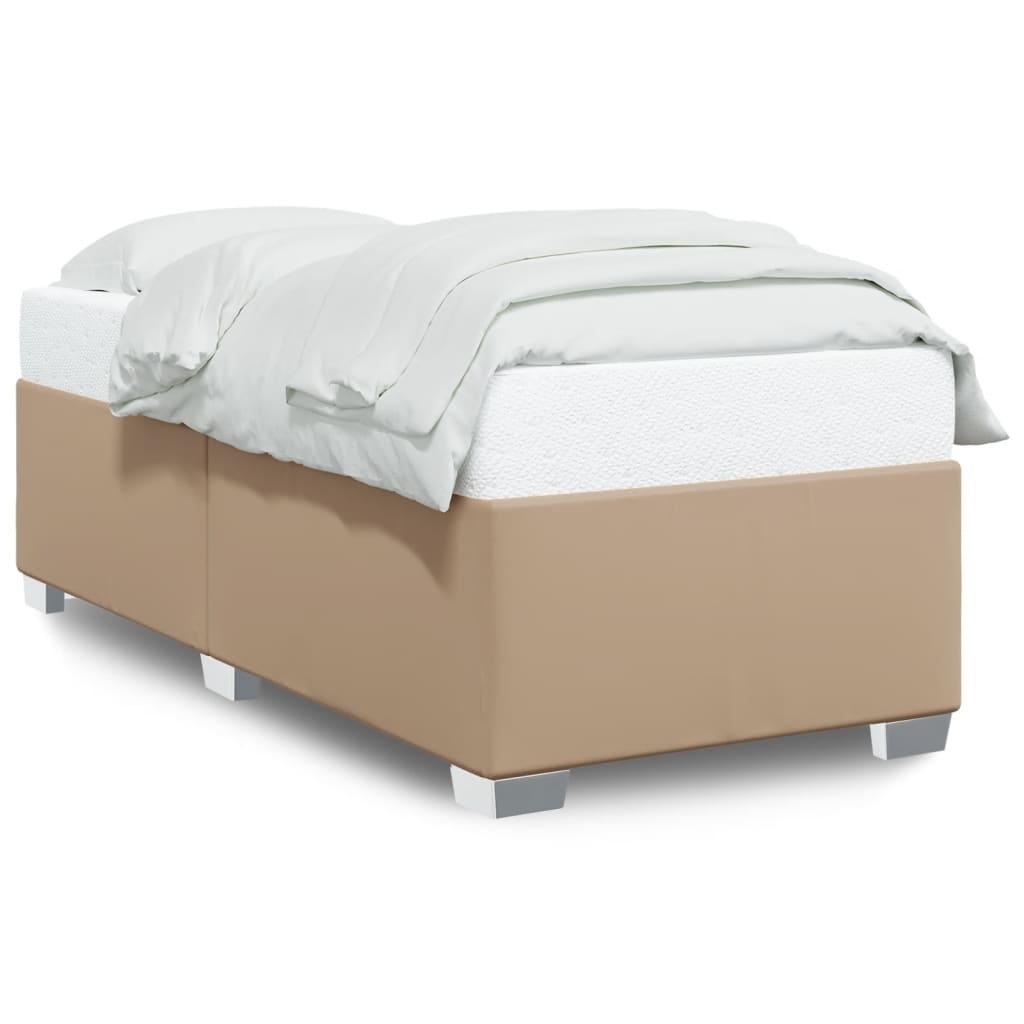Sengeramme 80x200 cm kunstlæder cappuccinofarvet billede