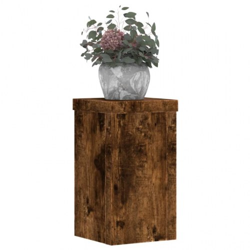 Plantestativer - 2 stk. 10×10×18 cm i konstrueret træ, røget eg
