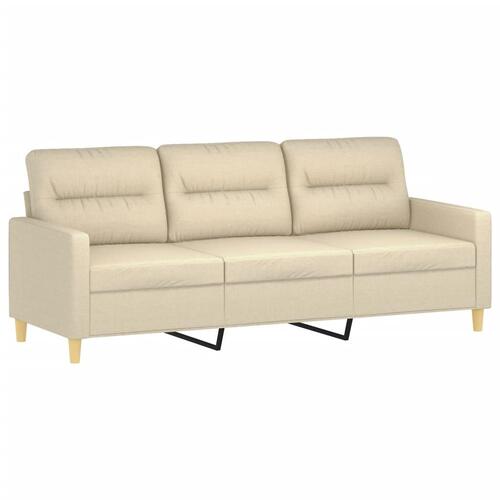 2 personers sofa med hynder stof cremefarvet