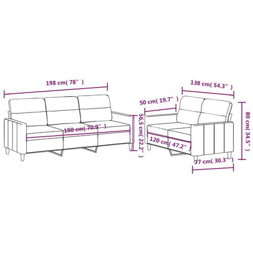 2 personers sofa med hynder stof cremefarvet