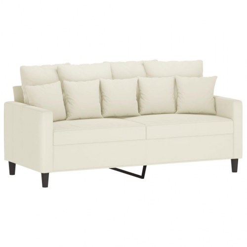 2-personers sofa i velour 140 cm - cremefarvet