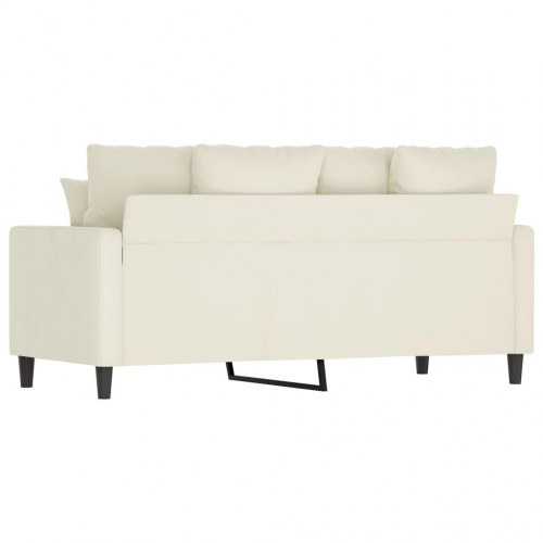 2-personers sofa i velour 140 cm - cremefarvet