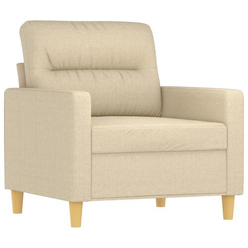 3 personers sofa med hynder stof cremefarvet