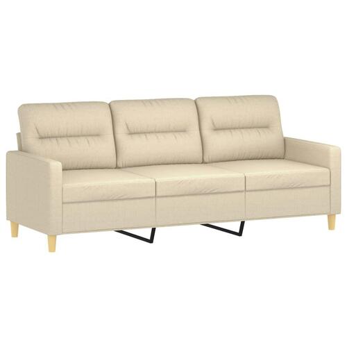 3 personers sofa med hynder stof cremefarvet