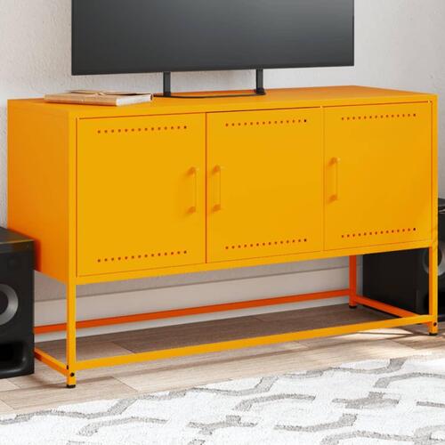 Tv-bord 100,5x39x60,5 cm stål sennepsgul