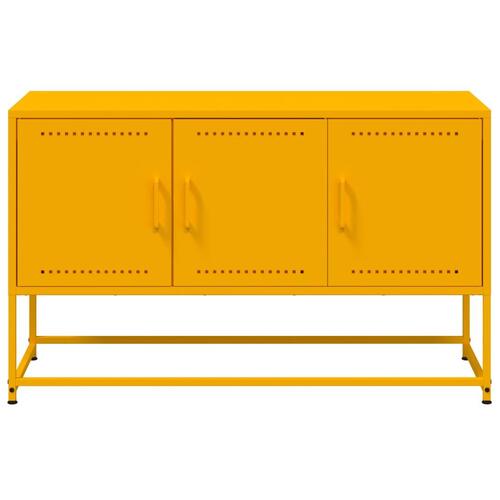 Tv-bord 100,5x39x60,5 cm stål sennepsgul