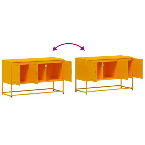 Tv-bord 100,5x39x60,5 cm stål sennepsgul