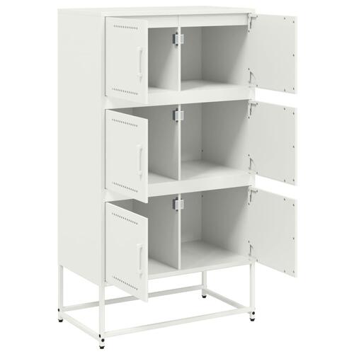 Skænk 68,5x38,5x123,5 cm stål hvid