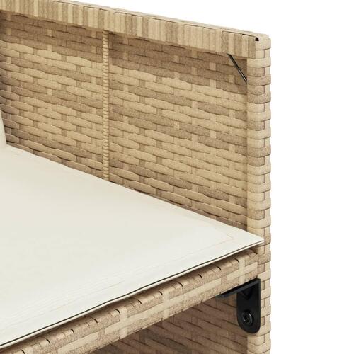 Spisebordssæt til haven 9 dele med hynder polyrattan beige