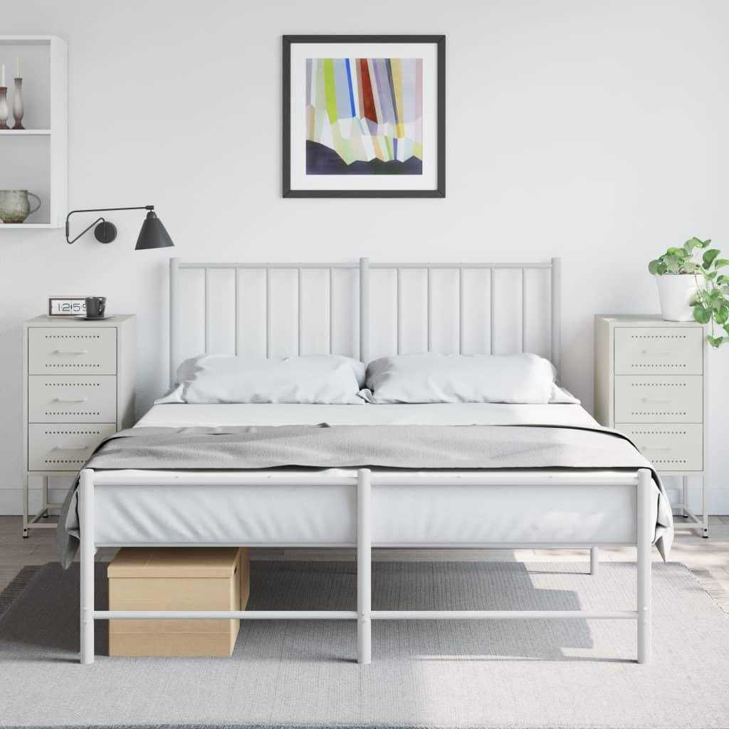 Sengeborde - 2 stk. i stål, hvid, 36×39×78 cm billede