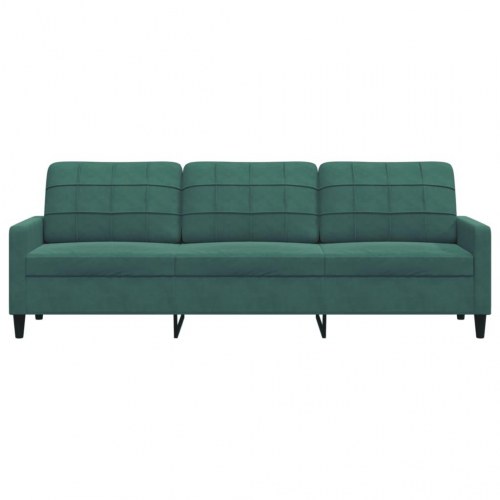 3-personers sofa i fløjl - 226 cm, mørkegrøn