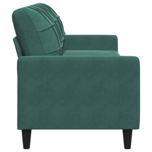 3-personers sofa i fløjl - 226 cm, mørkegrøn