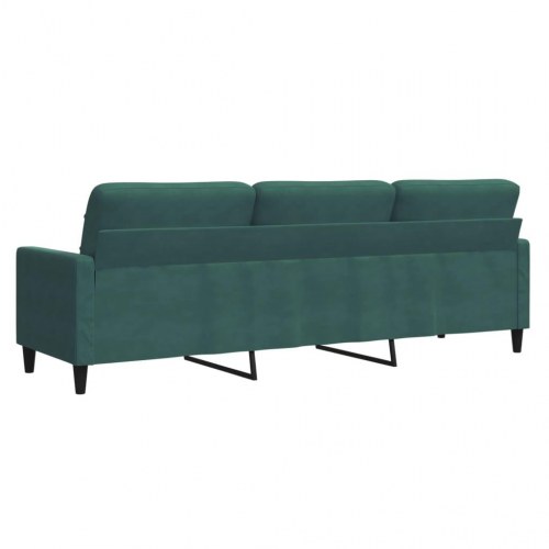 3-personers sofa i fløjl - 226 cm, mørkegrøn