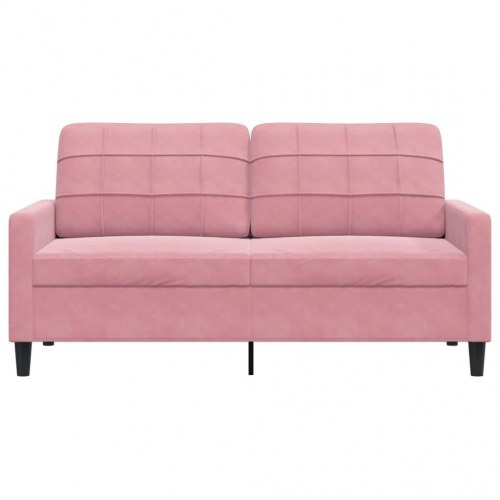 2-personers sofa i fløjl 140 cm - lyserød