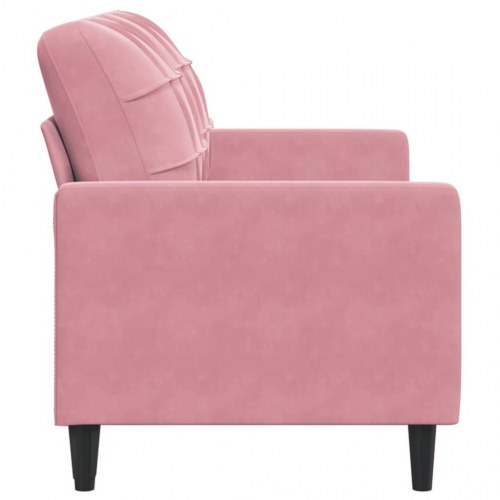 2-personers sofa i fløjl 140 cm - lyserød