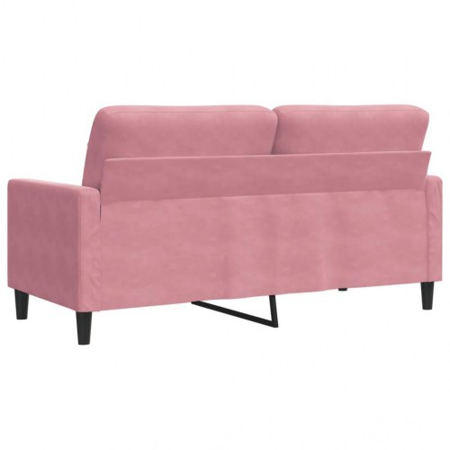 2-personers sofa i fløjl 140 cm - lyserød