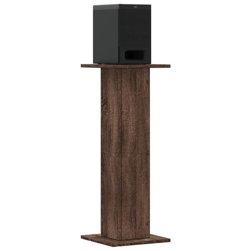 Højtalerstativer 2 stk. 30x30x80 cm konstrueret træ brun egetræ