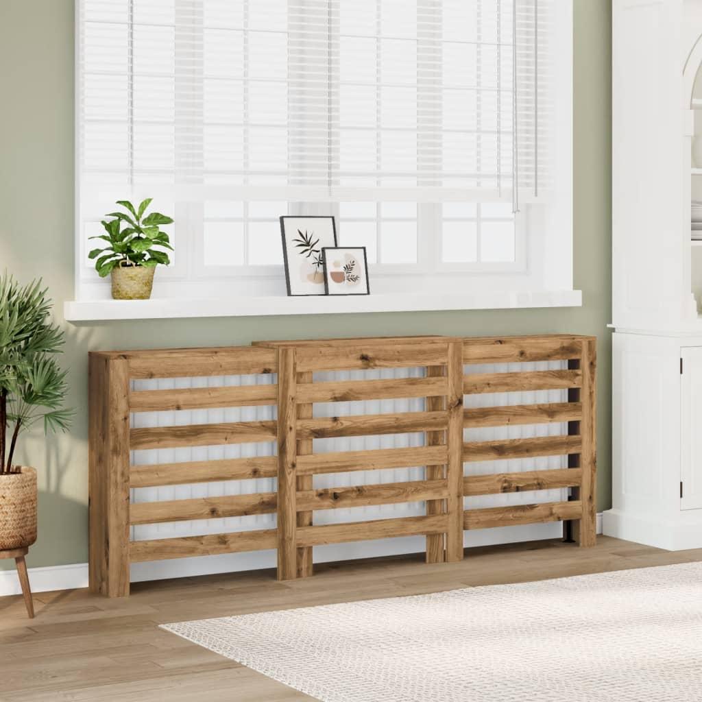 Radiatorskjuler 205x21,5x83,5 cm konstrueret træ egetræsfarve