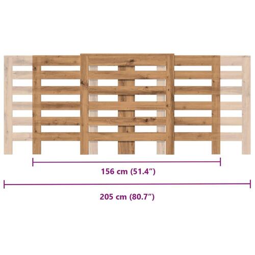 Radiatorskjuler 205x21,5x83,5 cm konstrueret træ egetræsfarve
