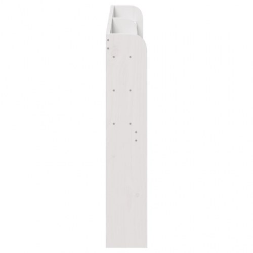 Sengegavl med hylder 135 cm - massivt fyrretræ, hvid
