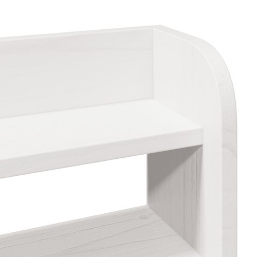 Sengegavl med hylder 135 cm - massivt fyrretræ, hvid