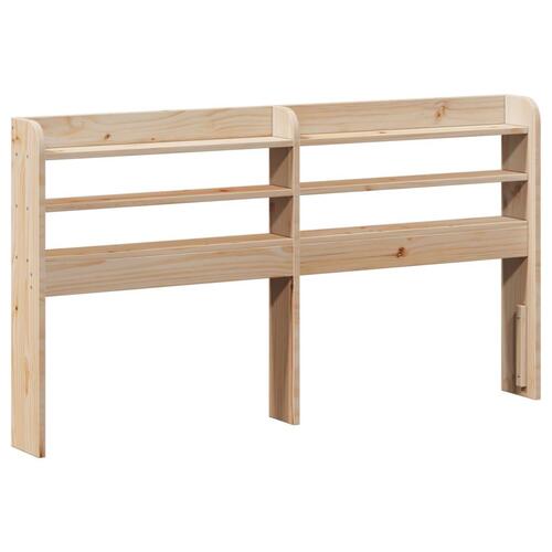 Sengegavl med hylder 120 cm massivt fyrretræ