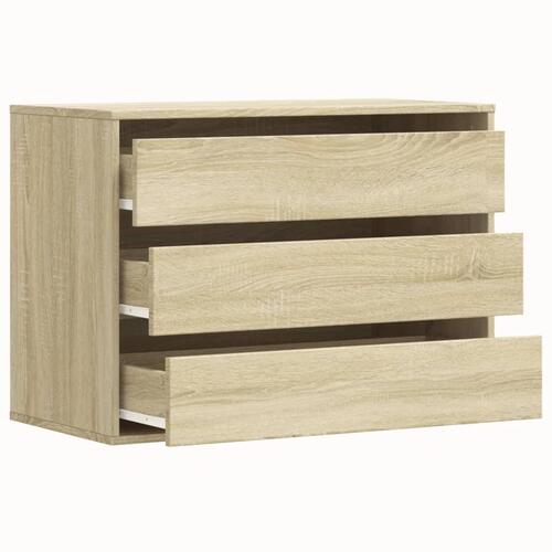Kommode til hjørne 80x41x58 cm konstrueret træ sonoma-eg