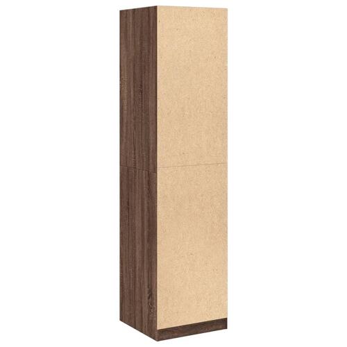Klædeskab 50x50x200 cm konstrueret træ brun egetræsfarve