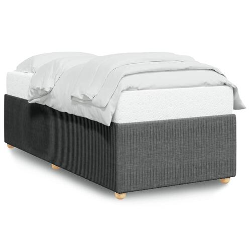 Sengeramme uden madras Mørkegrå 90x190 cm Stof