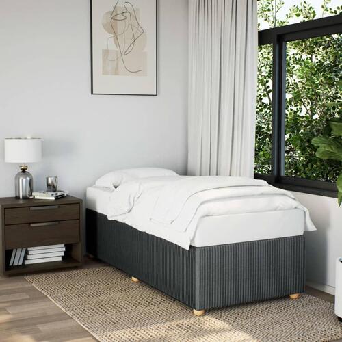 Sengeramme uden madras Mørkegrå 90x190 cm Stof