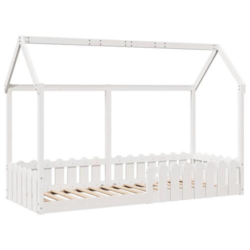 Sengeramme til husseng 80x200 cm massivt fyrretræ hvid