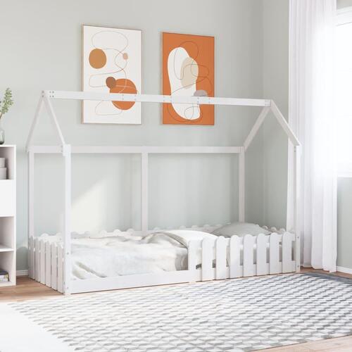 Sengeramme til husseng 80x200 cm massivt fyrretræ hvid