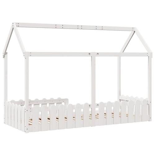 Sengeramme til husseng 80x200 cm massivt fyrretræ hvid